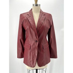 DKNY Oxblood Leather Blazer~4~NEW!